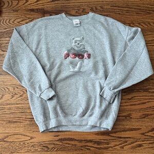 Vintage Disney Gray Pooh Bear Crewneck Sweater
